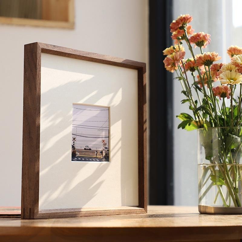 12'' Square Nut Brown Wood Picture Frames