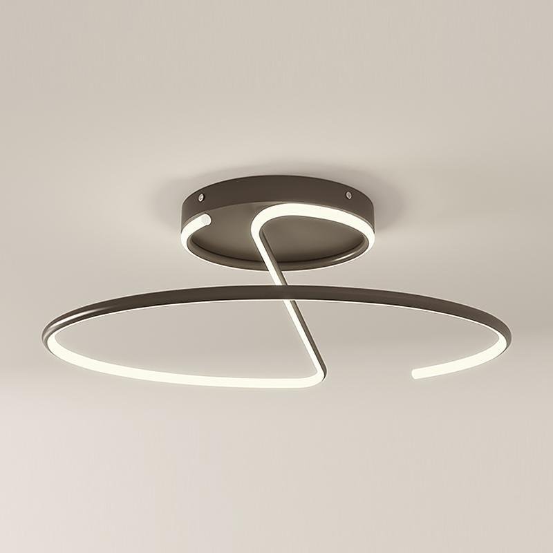 16 inch Circular Modern LED Semi Flush Mount Ceiling Light with Sleek Wire-inspired Design