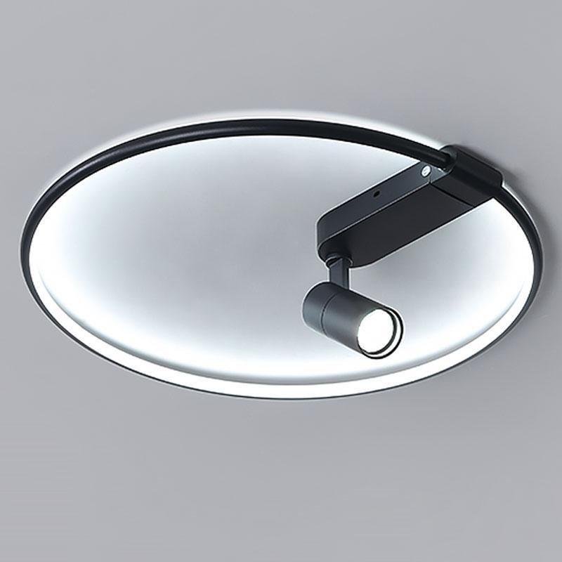 16'' Round Adjustable Dimmable Outdoor Flush Mount Light with Spotlights and Track Lights