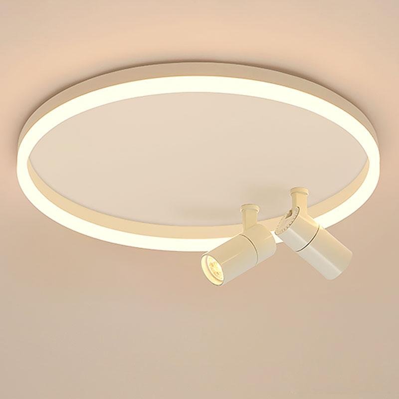 16'' Dimmable Adjustable Flush Mount Light with 2 Rotatable Spotlights Track Lights