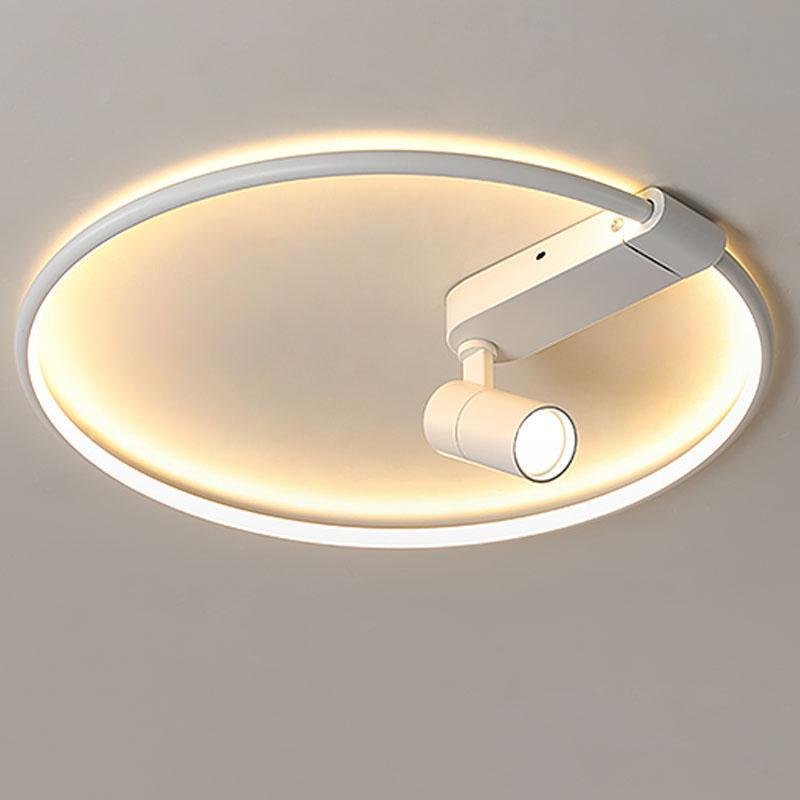 16'' Round Adjustable Dimmable Outdoor Flush Mount Light with Spotlights and Track Lights