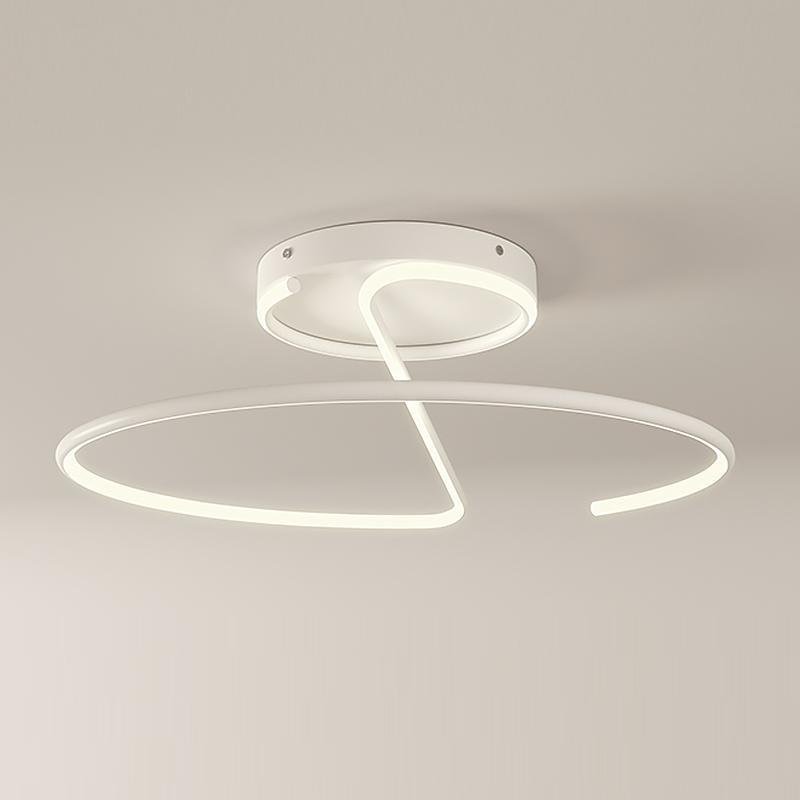 16 inch Circular Modern LED Semi Flush Mount Ceiling Light with Sleek Wire-inspired Design