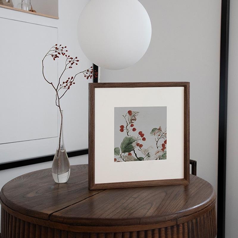 12'' Square Nut Brown Wood Picture Frames