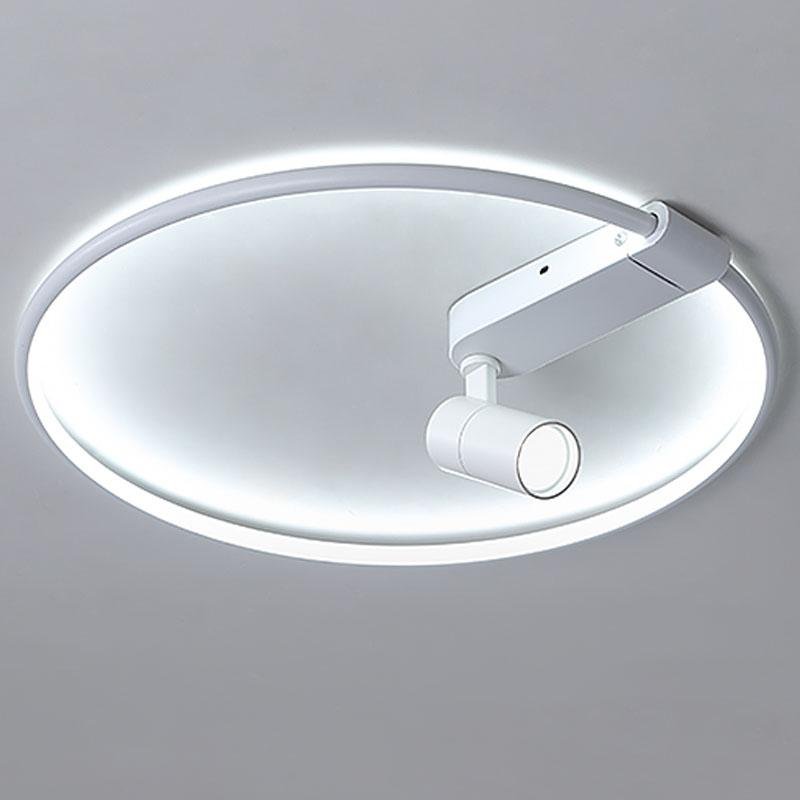 16'' Round Adjustable Dimmable Outdoor Flush Mount Light with Spotlights and Track Lights