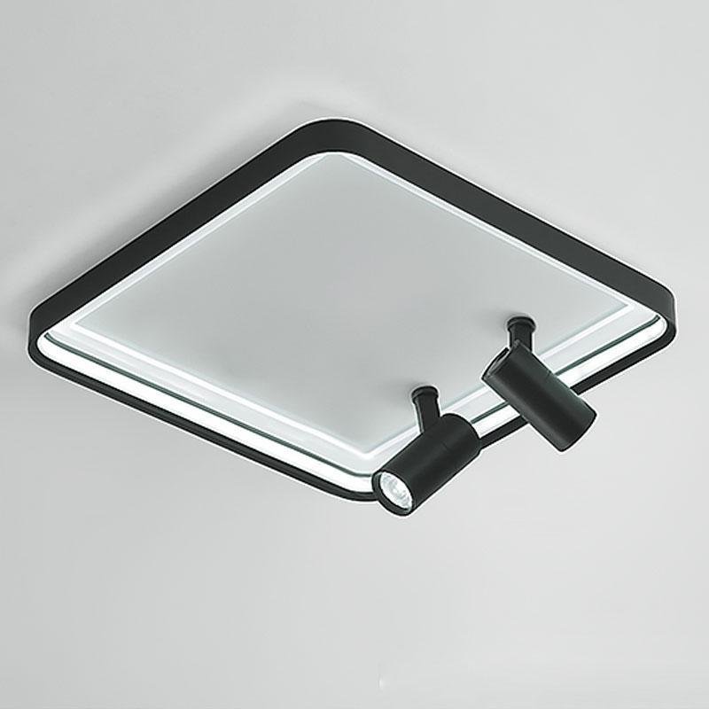 16'' Square Dimmable Flush Mount LED Ceiling Lights with 2 Adjustable Spotlights