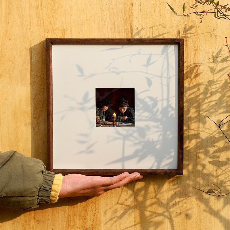12'' Square Nut Brown Wood Picture Frames