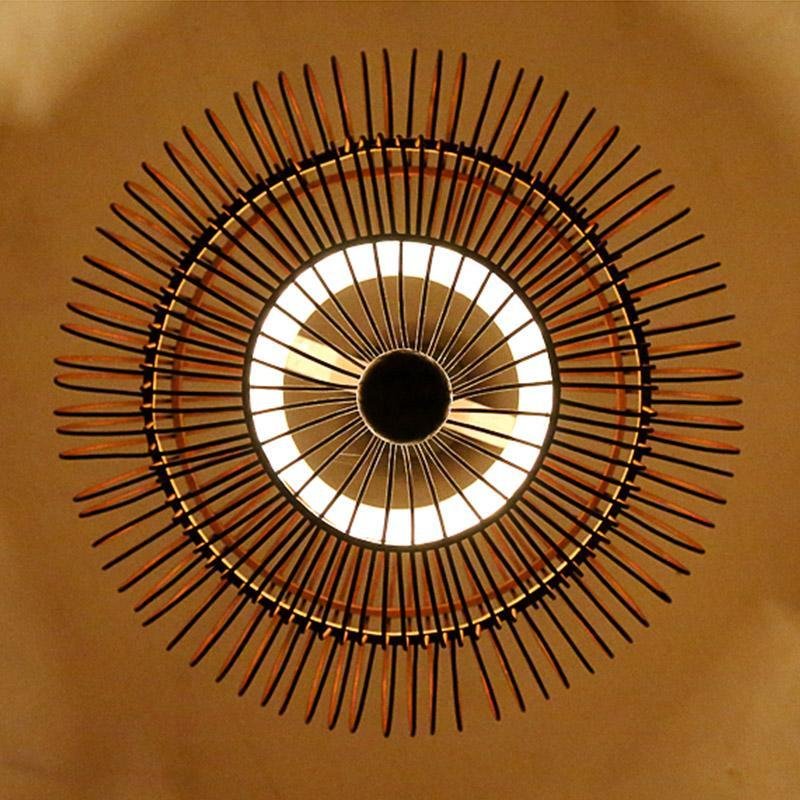 2-Tiers Dark Brown Taavita Pendant Light with a Large Central Bubble Light
