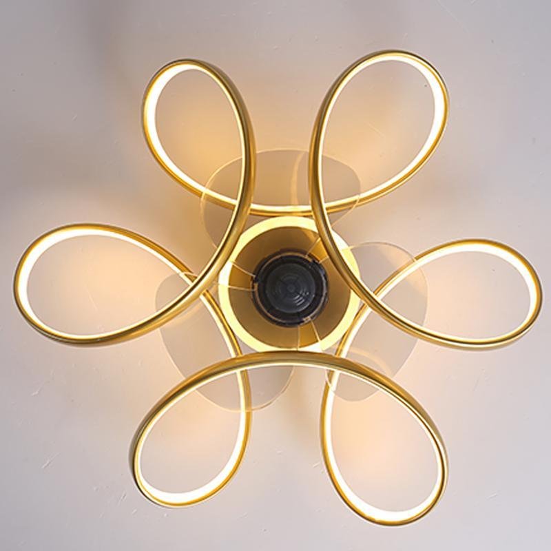 18" Modern Flower Shaped Ceiling Fan Light with Remote Chandelier Fan
