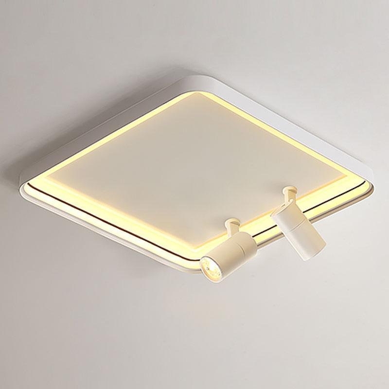 16'' Square Dimmable Flush Mount LED Ceiling Lights with 2 Adjustable Spotlights