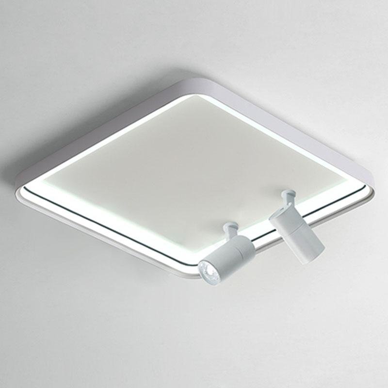 16'' Square Dimmable Flush Mount LED Ceiling Lights with 2 Adjustable Spotlights