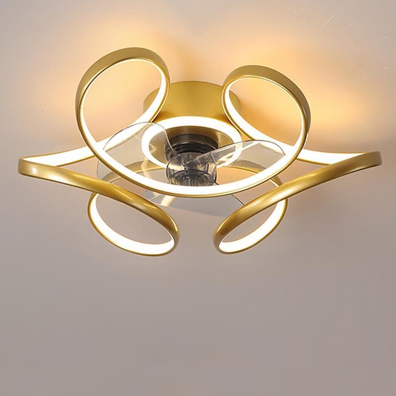 18" Modern Flower Shaped Ceiling Fan Light with Remote Chandelier Fan