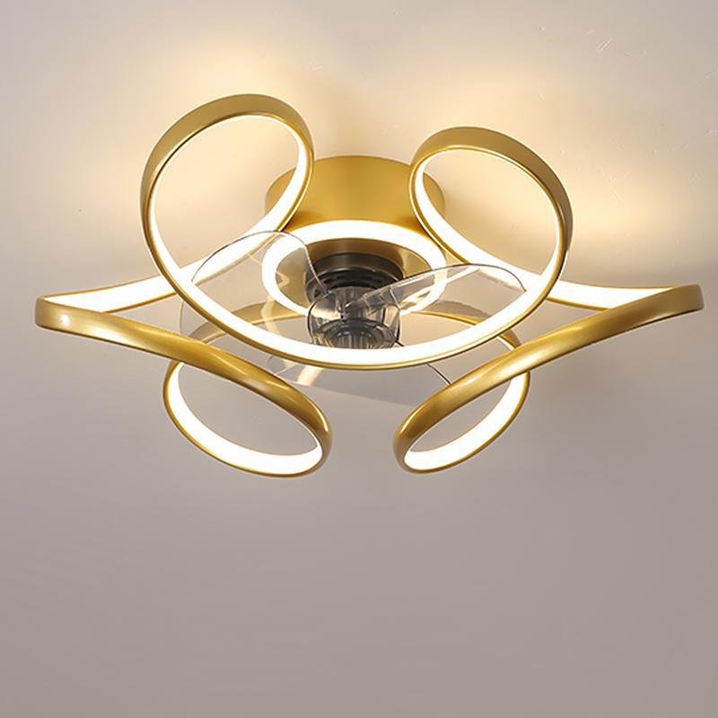 18" Modern Flower Shaped Ceiling Fan Light with Remote Chandelier Fan