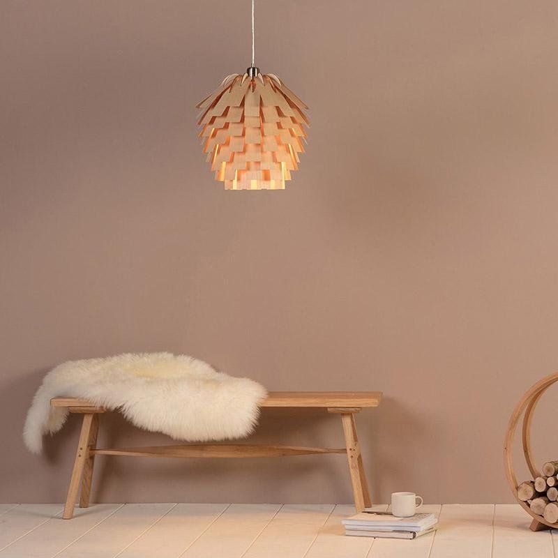 16'' Rustic Artichoke Wood Pendant Light - dazuma