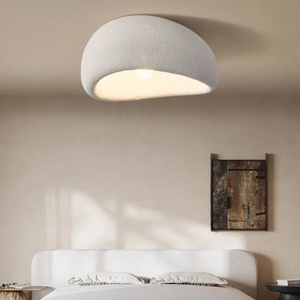 SereneBeam Elegant Resin Ceiling Light for Tranquil Spaces