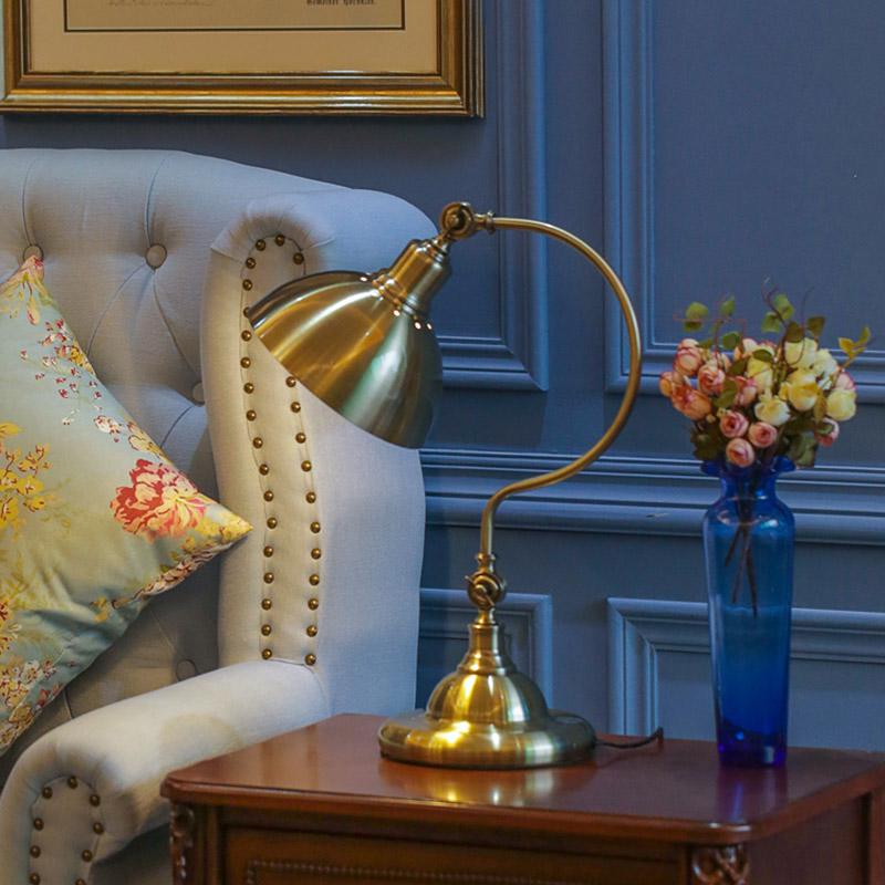 20'' Antique Metallic Adjustable Dome Shade LED Desk Lamp with Gooseneck Arm