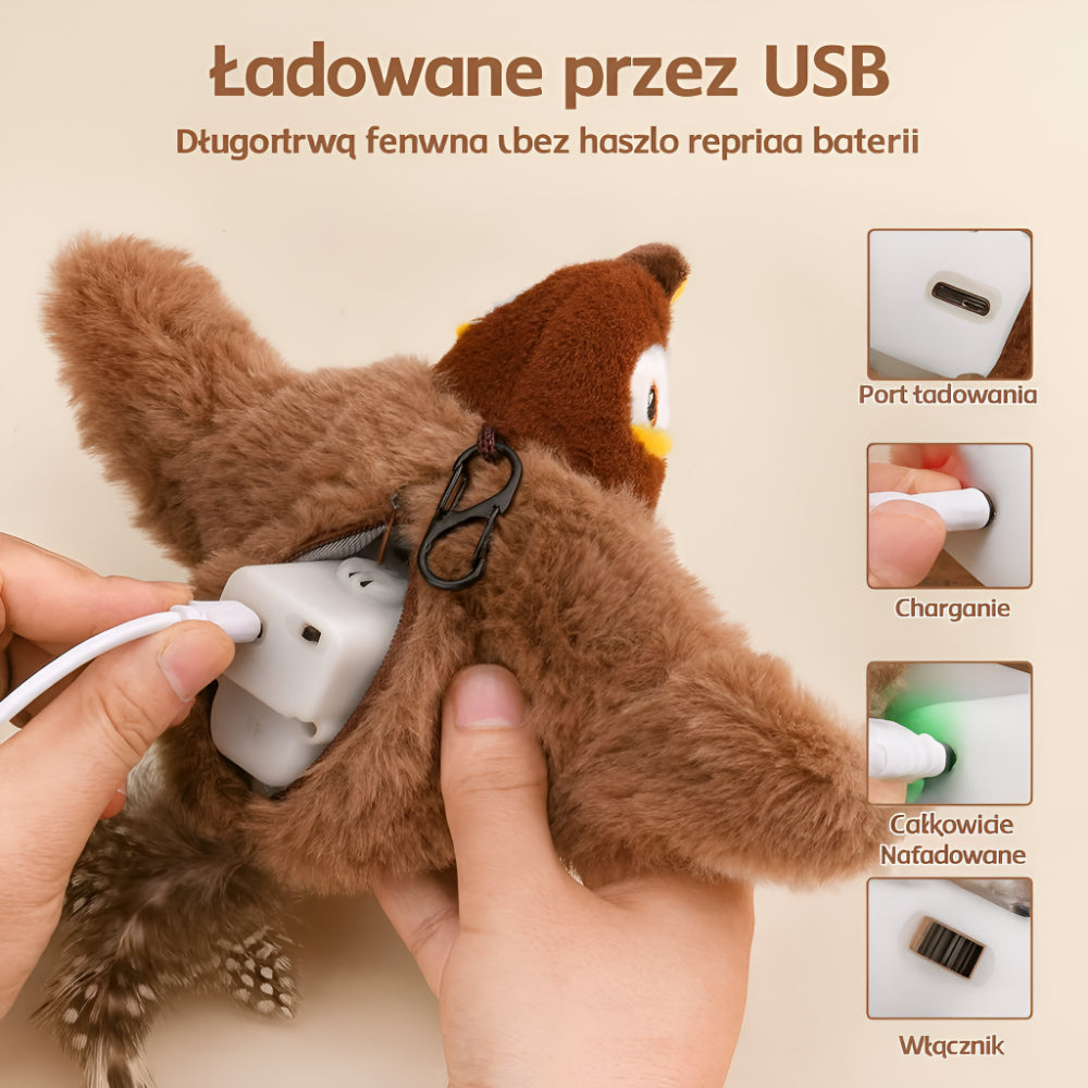 Exciting Plush Bird Toy for Cats with Sound Activation