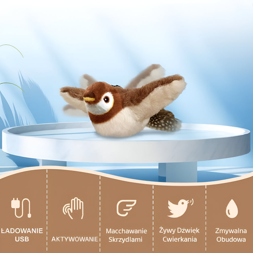 Exciting Plush Bird Toy for Cats with Sound Activation