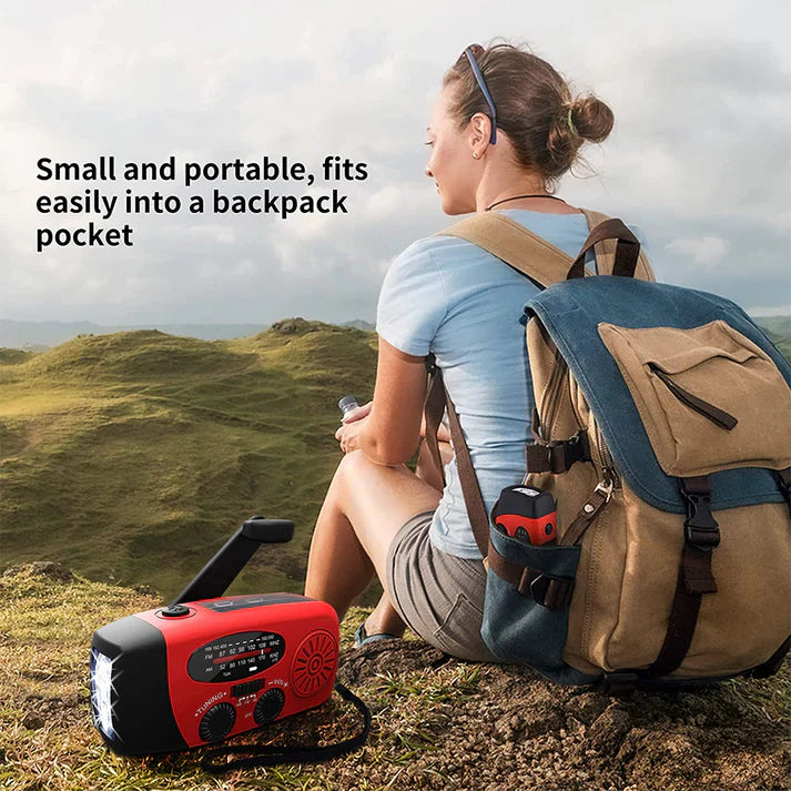 Hand-Crank Emergency Radio with Solar Panel