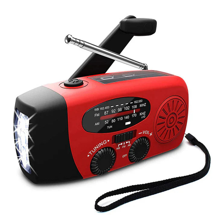 Hand-Crank Emergency Radio with Solar Panel