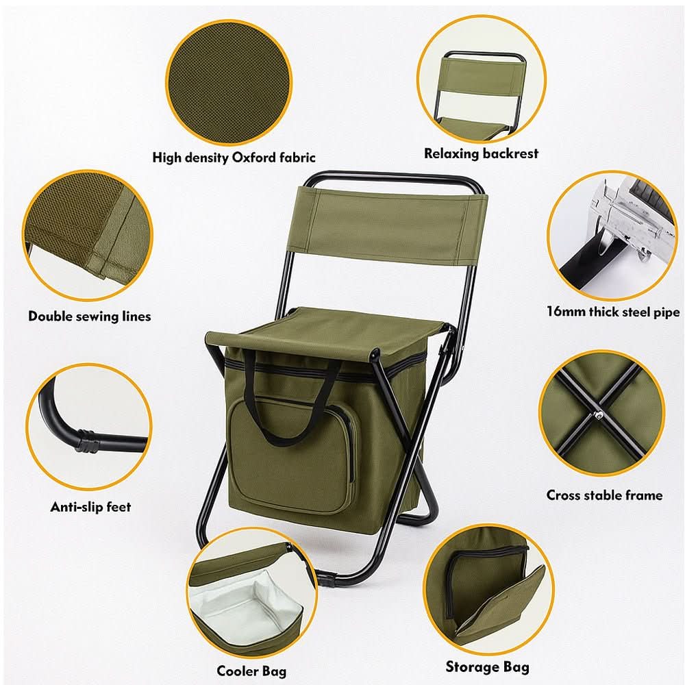 ComfortPro Portable Chair with Back Support and Cooler