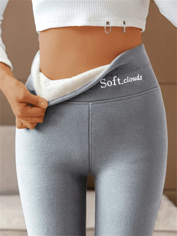Women’s Leggings | Fleece-Lined Slimming Fit | Polyester, Cotton & Cashmere Blend | Comfortable Warmth