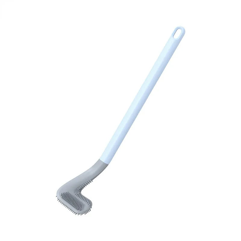 Advanced Silicone Toilet Brush with Space-Saving Holder