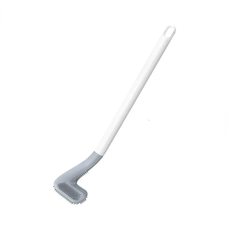 Advanced Silicone Toilet Brush with Space-Saving Holder