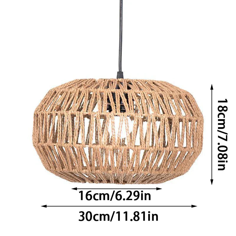 Raffiora — Vintage Style Simulated Rattan Lampshade with Warm Texture