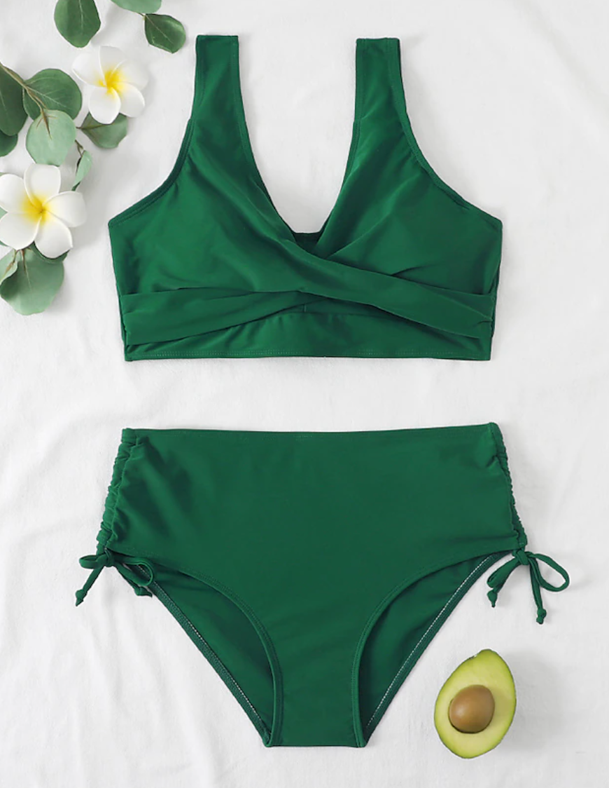 Women’s Bikini Set | Wrap-Front Top & Adjustable Side-Tie Bottom | High Wearing Comfort