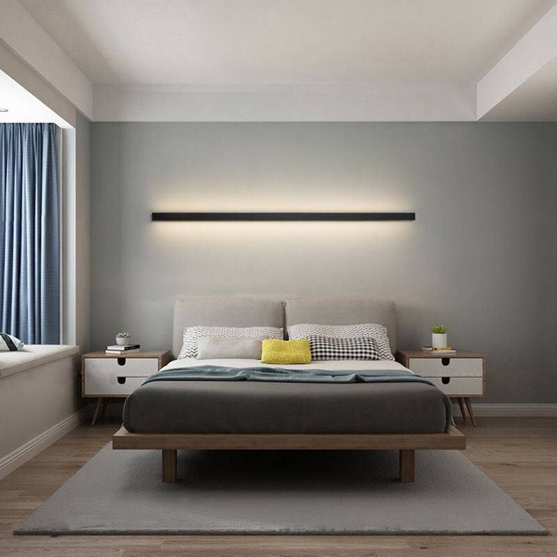 Linear LED Wall Light | Minimalist Matte Black Aluminum | 20W Energy-Efficient Lighting | Indoor & Outdoor Use