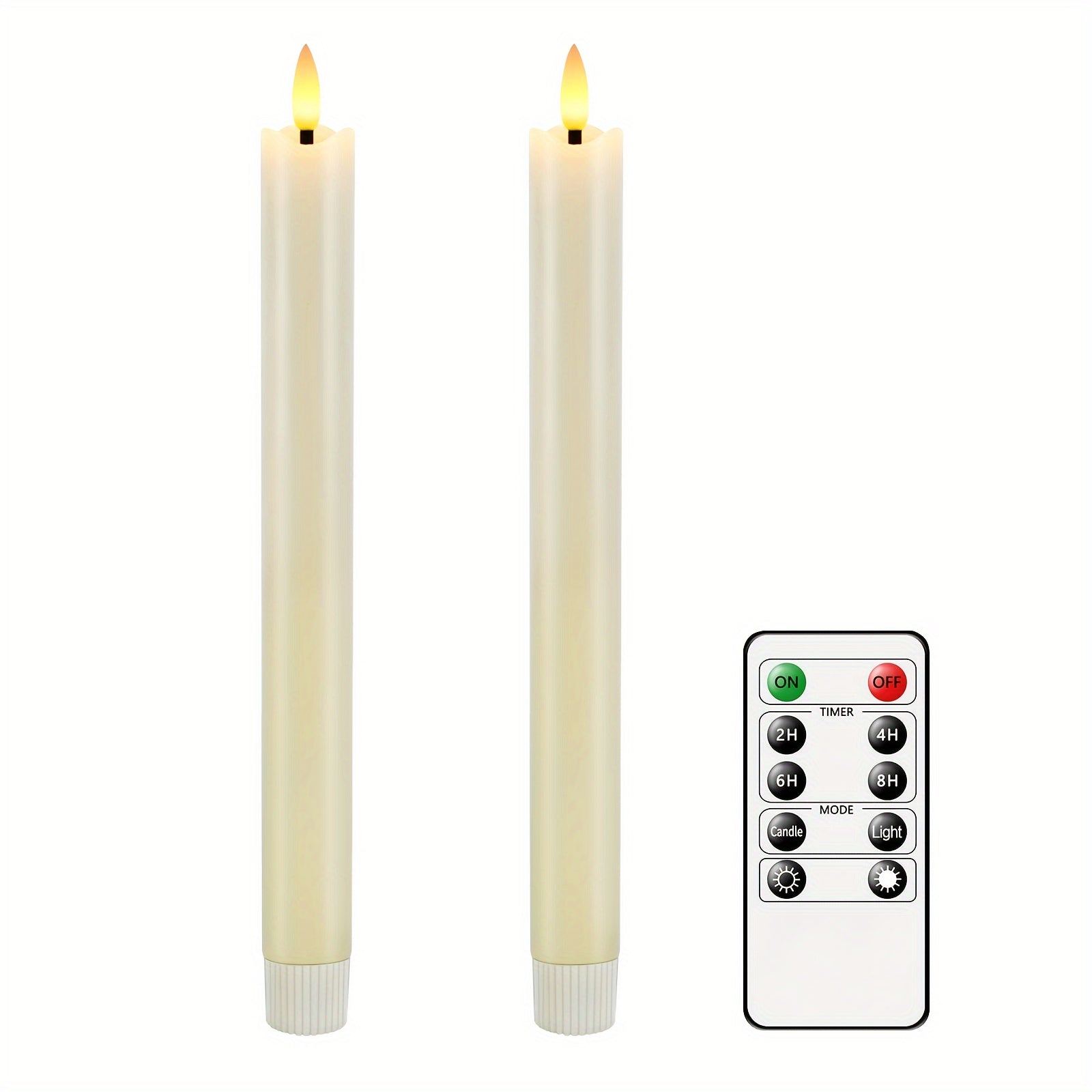 6-Piece Set Taavita, Flameless LED Cone Candles Made of Real Wax