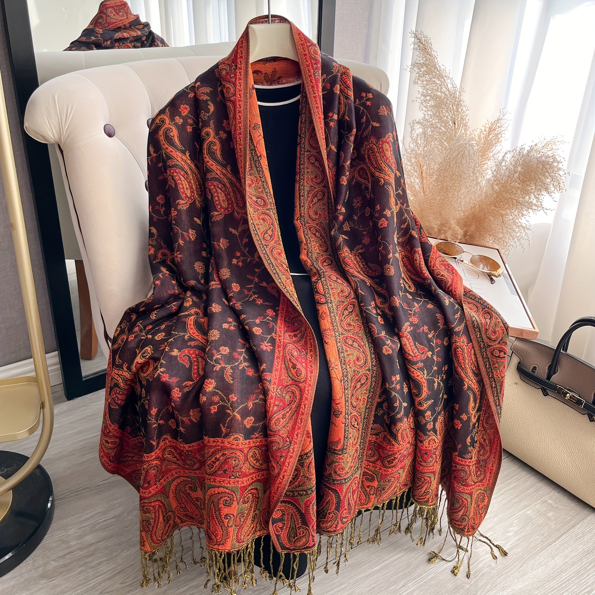 Paisley Scarf | Lightweight | Stylish Pattern Accent | Polyester