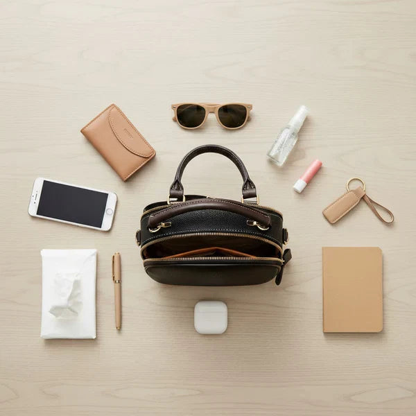 Lightweight Faux Leather Crossbody Bag with Five Storage Pockets