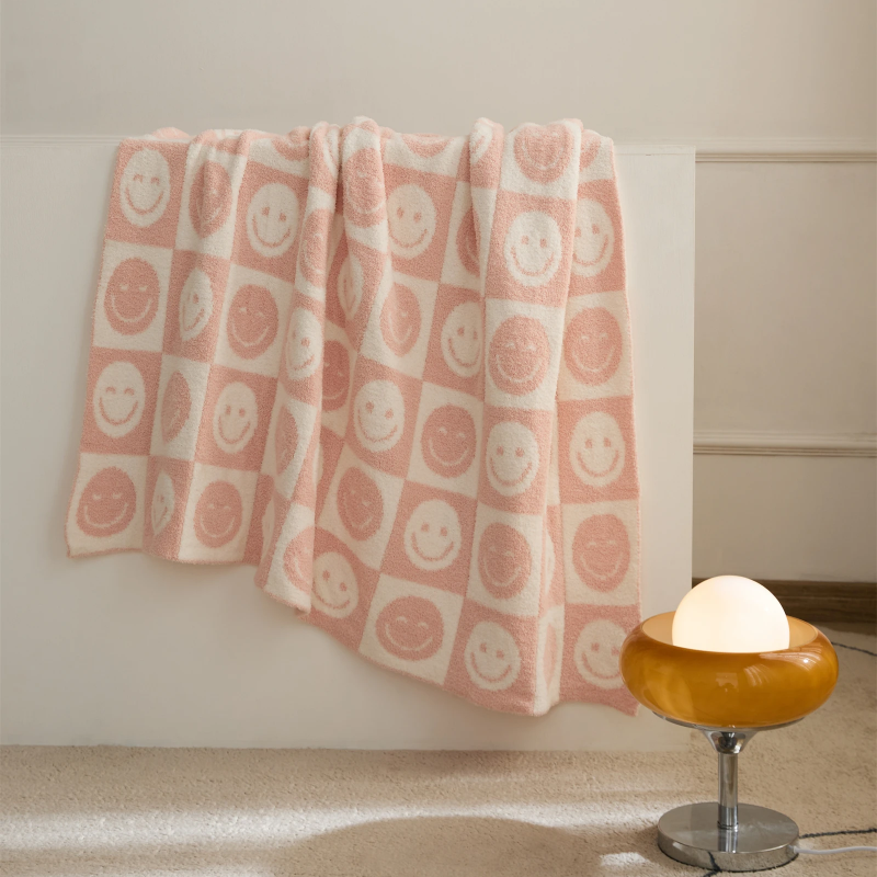 Smiley Face Blanket | Eye-Catching Design | Cozy and Warm Comfort | Polyester