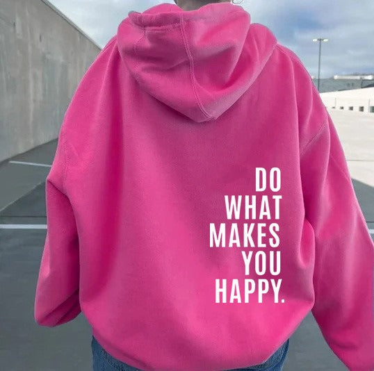 Hooded Sweatshirt | Pastel Pink Cotton Blend | Motivational Back Print | Comfortable Fit