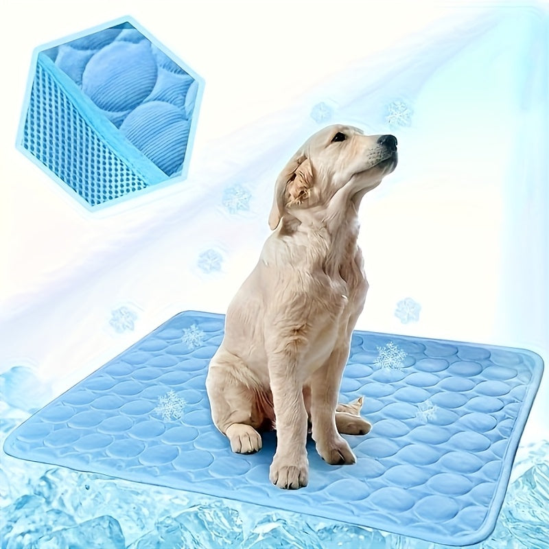Cooling Pad for Dogs - Ice-Sliky Breathable Polyester Fabric, Lightweight & Easy to Clean, Non-Electric Heat Relief for All Dog Sizes (Small to Large Breeds), Dog Cooling Mat