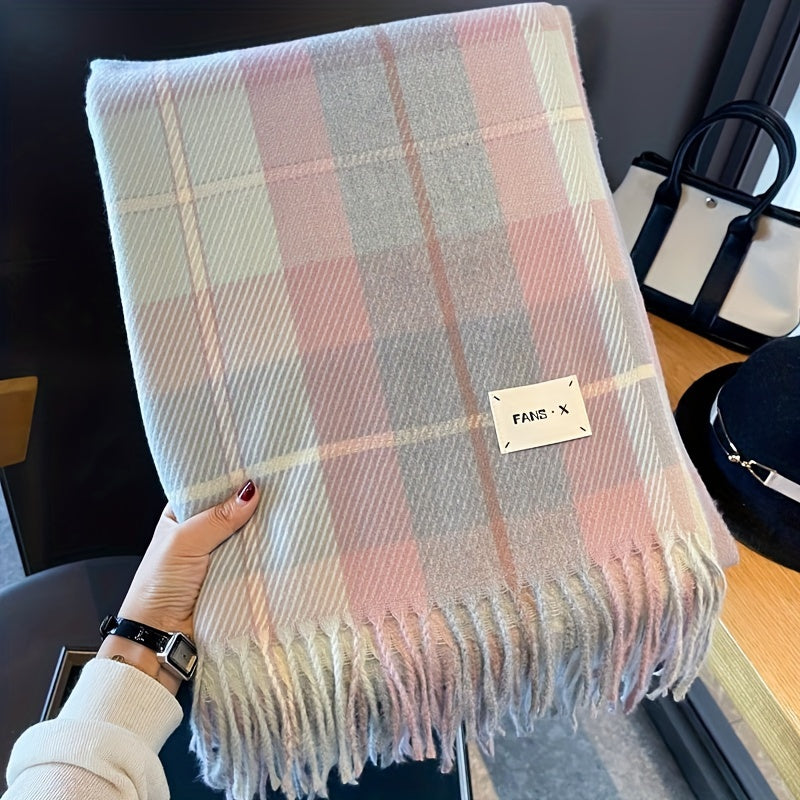 Plaid Scarf | Lightweight Warmth | Soft Comfortable Wear | Polyester