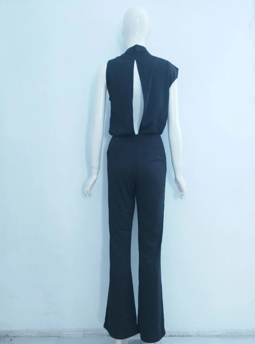 Women’s Jumpsuit | Sleeveless Round Neck & Wide Leg | Polyester & Elastane | Spring-Summer Comfortable Fit