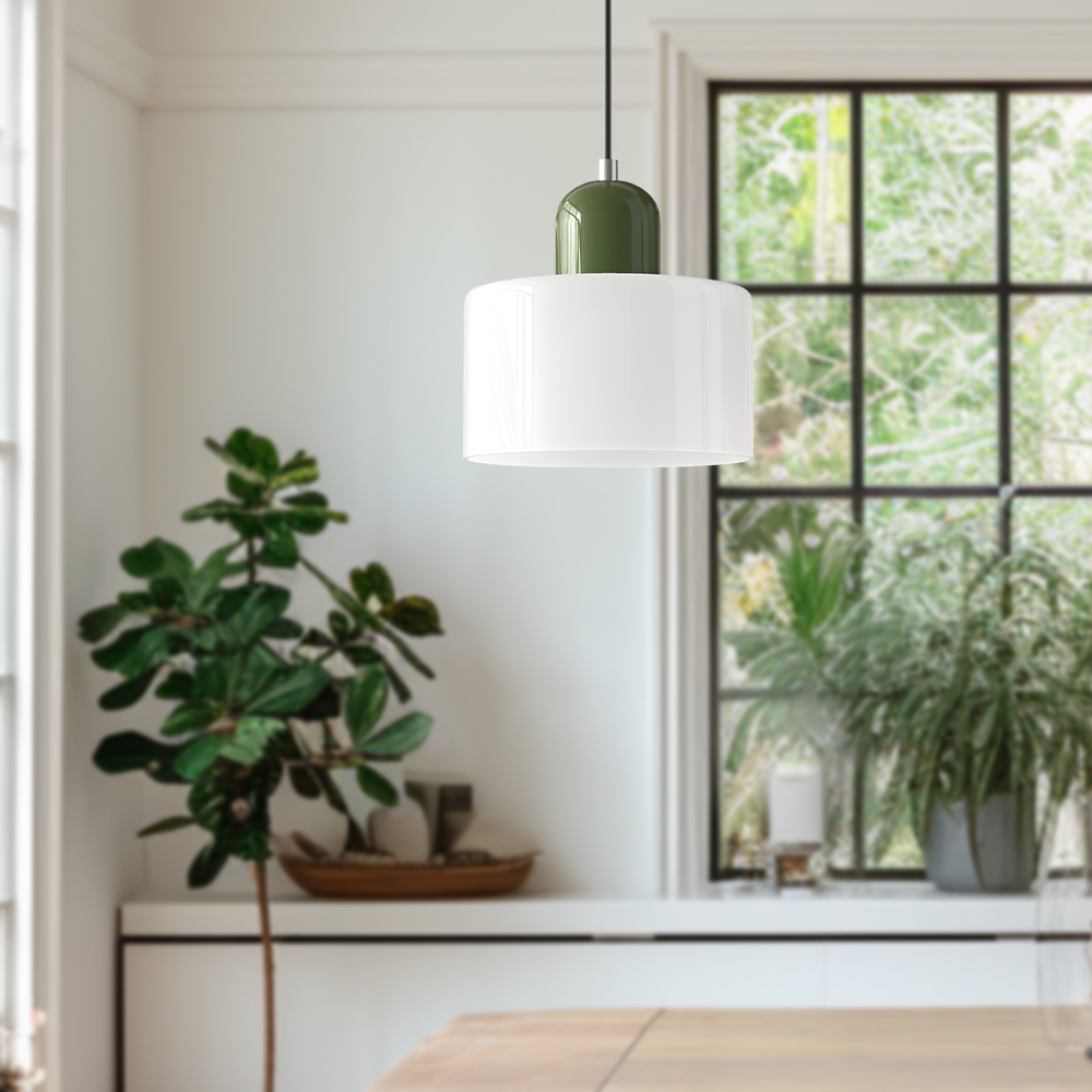 Pendant Light | Bauhaus-Inspired Glass Shade | Adjustable Hanging Length | Easy Assembly