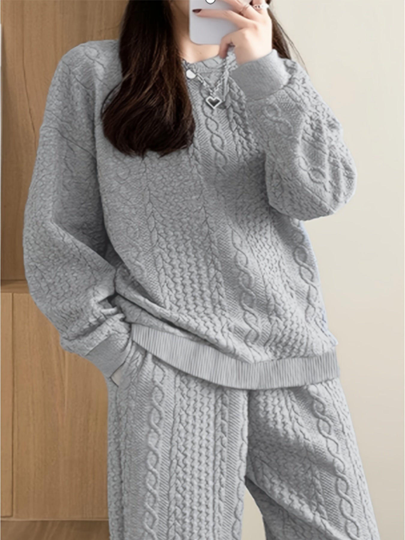 Crew Neck Sweater | Solid Color | Breathable Comfort | Polyester