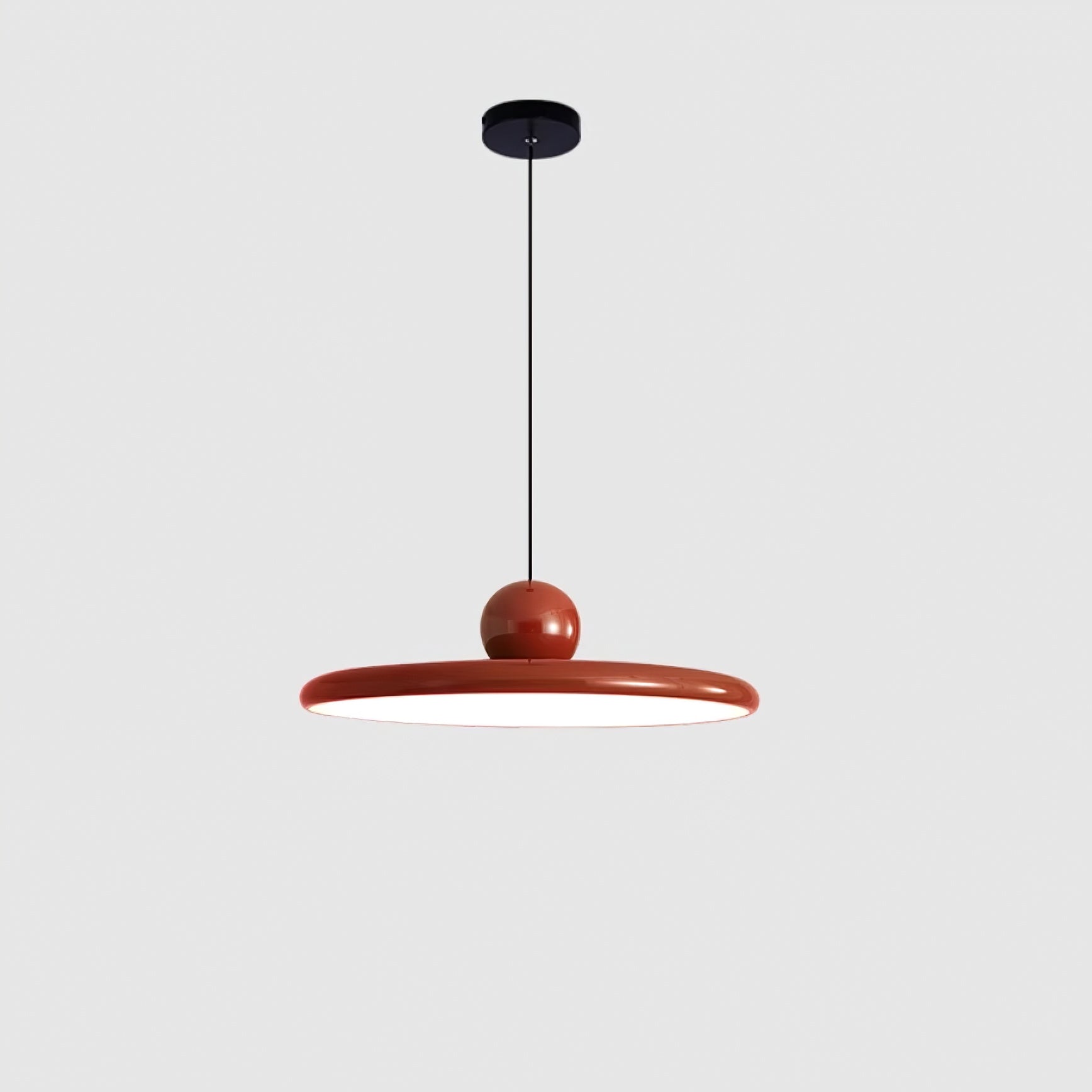 Circular LED Ring Pendant Light | Minimalist Glossy Design | Metal & Acrylic | Adjustable Hanging Height