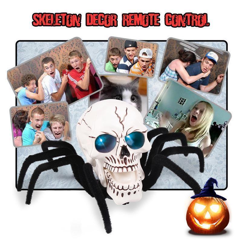 Remote Control Halloween Skeleton Spider with Glowing LED Eyes
