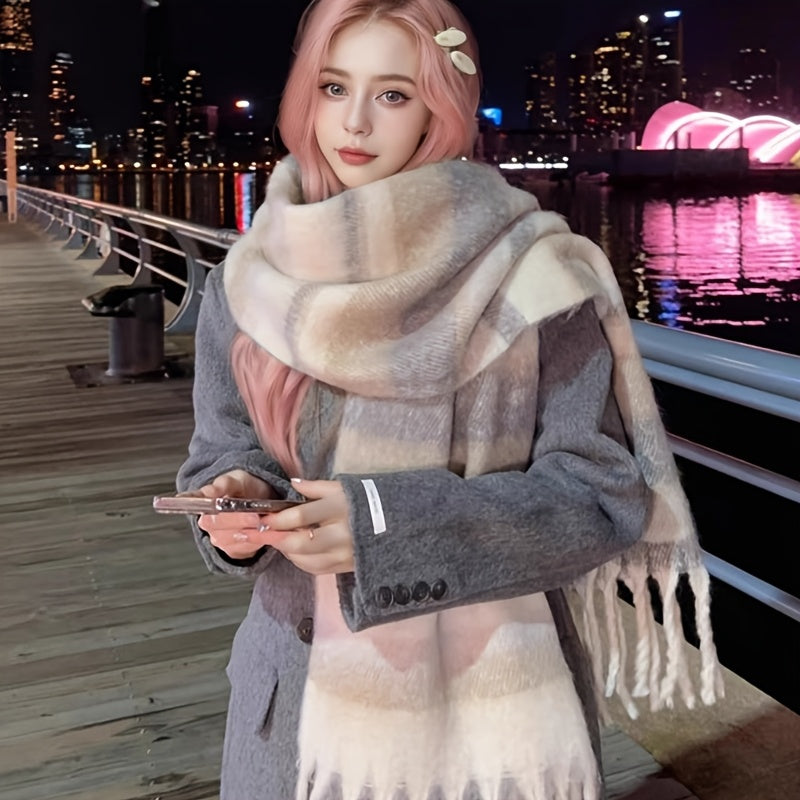 Striped Scarf | Warm & Cozy | Vintage Style Accessory | Polyester