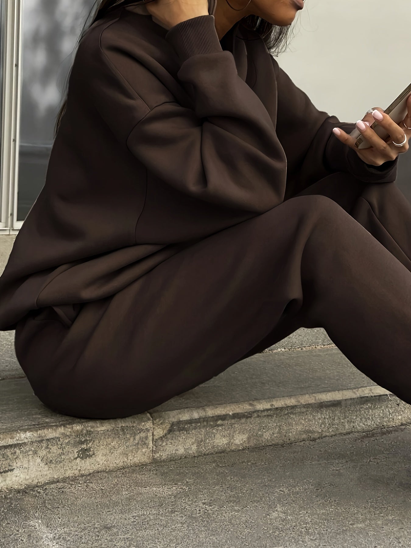 Men's Hoodie & Sweatpants Set | Half-Zip Collar | Warm & Breathable Comfort | Polyester