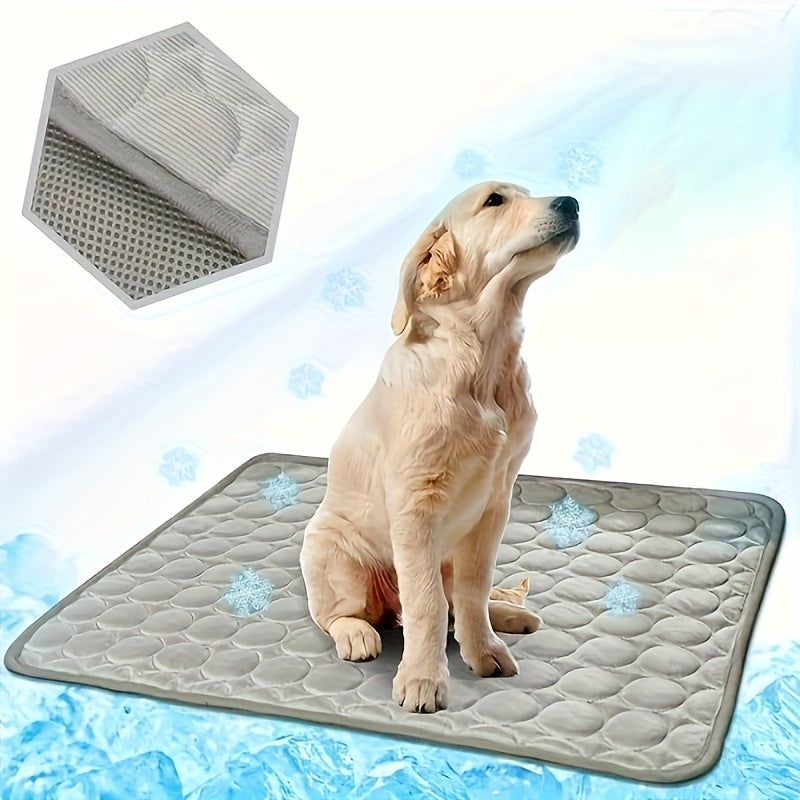 Cooling Pad for Dogs - Ice-Sliky Breathable Polyester Fabric, Lightweight & Easy to Clean, Non-Electric Heat Relief for All Dog Sizes (Small to Large Breeds), Dog Cooling Mat