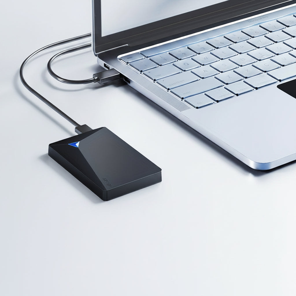 Ultra-Slim USB SSD for Effortless File Storage and Backup