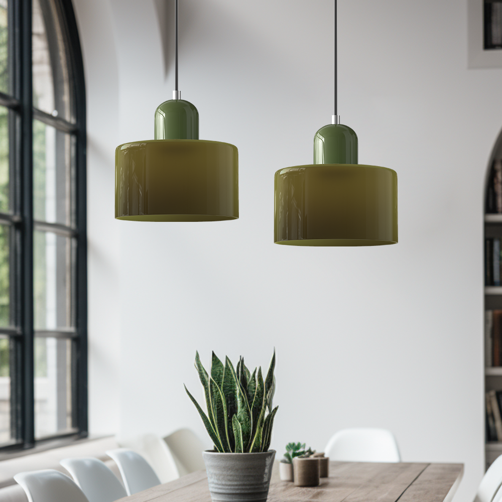 Pendant Light | Bauhaus-Inspired Glass Shade | Adjustable Hanging Length | Easy Assembly