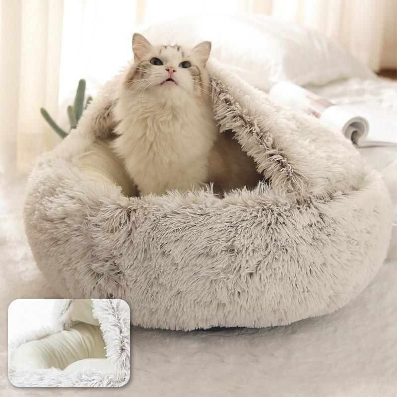 Plush Round Calming Cat Cave
