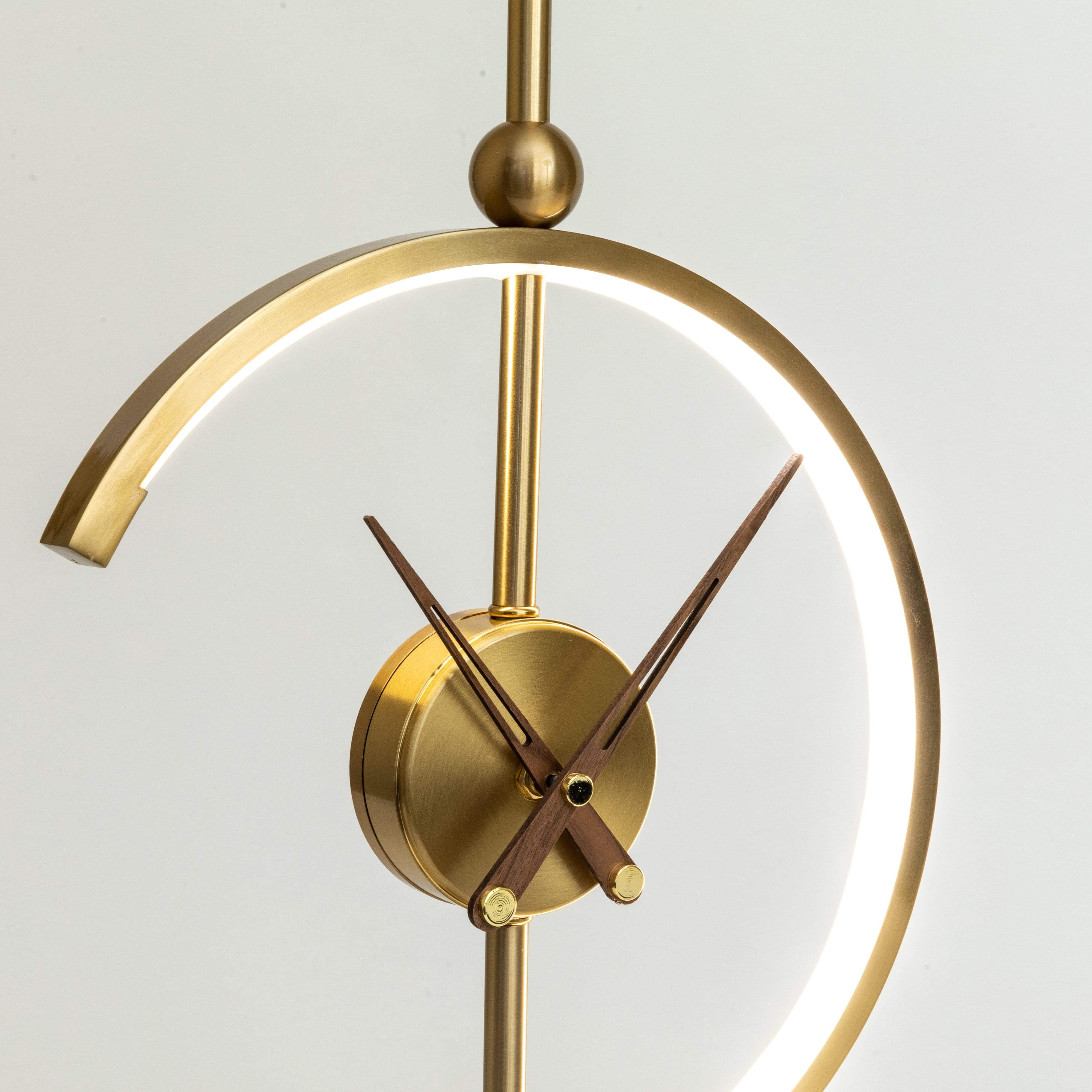 LED Desk Lamp | Wireless Charger & Analog Clock | Maple Wood Base | Energy-Efficient Lighting