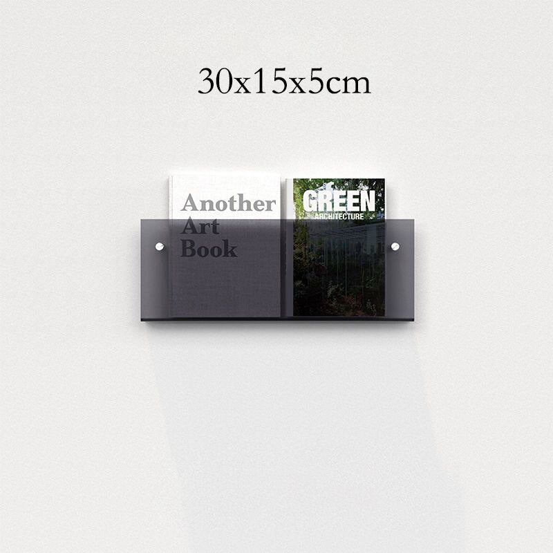 Wall-Mounted Magazine Holder | Floating Acrylic Design | 50cm Wide & Eco-Friendly | Space-Saving Storage